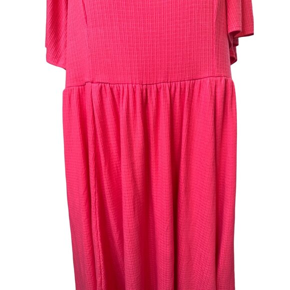 Torrid 3X NWT Rouge Red Dress Textured Knit Flutter Back Tie Dress - Picture 6 of 14